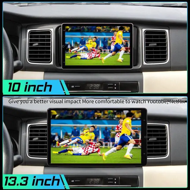 Alt view image 3 of 5 - Cidava Universal Double Din Car Stereo Carplay Radio 13.3 Inch Octa Core, Rotatable Android Navigation Car Stereo with 1920x1080 IPS 6GB+128GB, Support Bluetooth 5.1/AM/FM Radio/4G LTE/Back-Up Camera