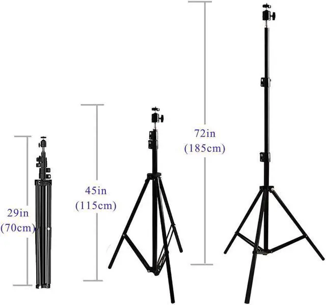 Alt view image 2 of 5 - Projector Floor Stand, Folding Portable Tripod Mount - Adjustable Height 29" to 70"