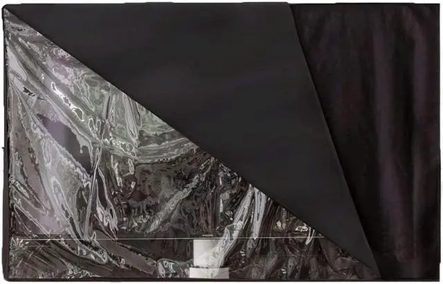 Main image of COOSOO Outdoor TV Cover Waterproof with Visible Transparent Film Heavy duty TV Cover Box Black Heat Resistant Weatherproof Dustproof Anti UV Patio Outside Television Protector 55-58"