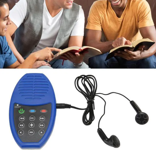 Alt view image 3 of 5 - Cuifati Portable Bible Player,Solar Charging Portable Electronic Bible Reader,Audio Bible Player with LED Light for Bible Listener (Blue)