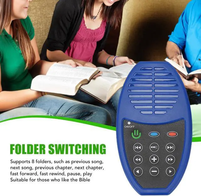 Alt view image 2 of 5 - Cuifati Portable Bible Player,Solar Charging Portable Electronic Bible Reader,Audio Bible Player with LED Light for Bible Listener (Blue)