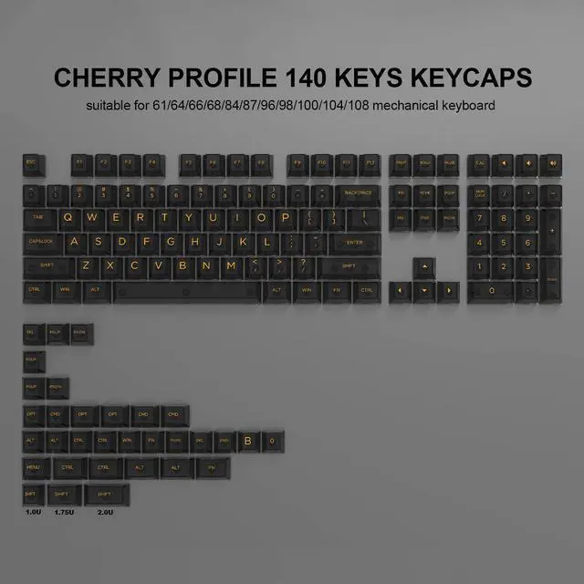 Alt view image 3 of 5 - dagaladoo 140 Keys Black Clear Keycaps Full Set, Custom Cherry Profile Keycaps Transparent PC Material Keycaps Bundle with XXL Black Topographic Mouse Pad