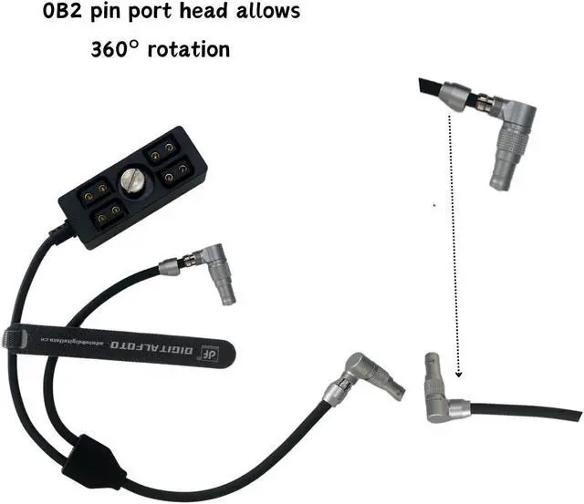 Alt view image 3 of 5 - Power Cable Splitter, 2 Pin Male to 4 D-tap & Lemo 0B2 Female Splitter Hub for Float Professional Power Cable System and DJI RS2/RS3/RS3PRO