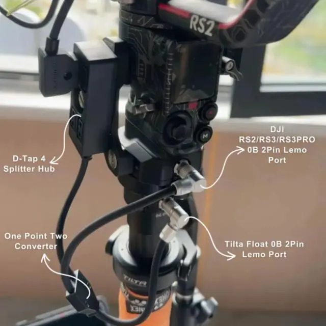 Alt view image 4 of 5 - Power Cable Splitter, 2 Pin Male to 4 D-tap & Lemo 0B2 Female Splitter Hub for Float Professional Power Cable System and DJI RS2/RS3/RS3PRO