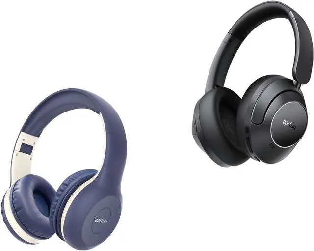 Main image of EarFun K2 Kids Bluetooth Headphones, Volume Limited, 40H Playtime, Active Noise Canceling, LDAC Hi-Res Sound, Black