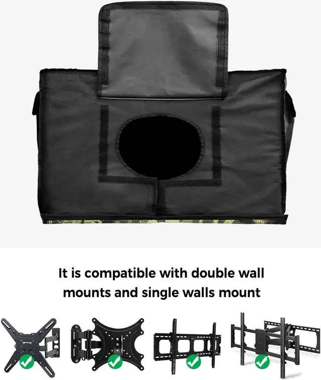 Alt view image 4 of 5 - Camouflage American Flag Outdoor TV Cover 48-50 Inch Weatherproof, Oxford Heavy Duty Waterproof Outside Flat Screen TV Cover Protector for Television Outdoor Accessories Rustic Retro Green Flag