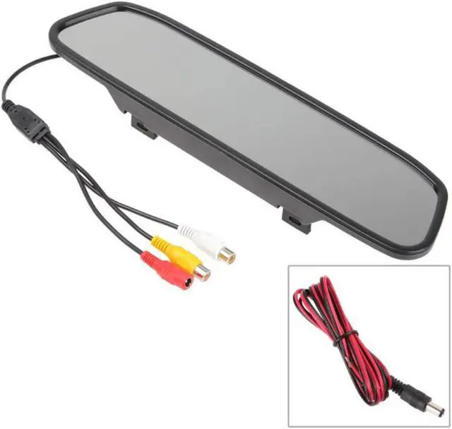 Alt view image 5 of 5 - 4.3 inch Car Video Monitor Auto Rear View Mirror LCD Screen 12V-24V Universal Mount Clip-On Current Mirror for Backup Camera/Front Camera/Media Player/Safety Driving 2 Ways RCA Input