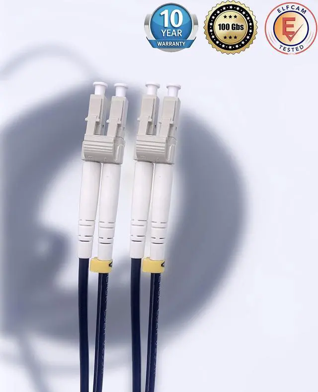 Alt view image 4 of 5 - Elfcam(r) - 100m Outdoor and Indoor Shielded Armored Fiber Optic Cable LC/UPC to LC/UPC OM3 Multimode Duplex 50/125mm LSZH, Black (100M)