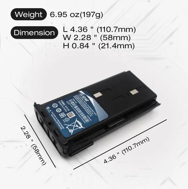 Alt view image 3 of 5 - (2-Pack) 7.2V 2100mAh Ni-MH Battery Replacement for KNB-15H KNB-15A, Kenwood TK-260 TK-270 TK-272 TK-360 TK-370 TK-278 TK-372 TK-373 TK-378 TK-388 TK-2100 TK-2102 TK-2107 TK-3101 TK-3102 Radios