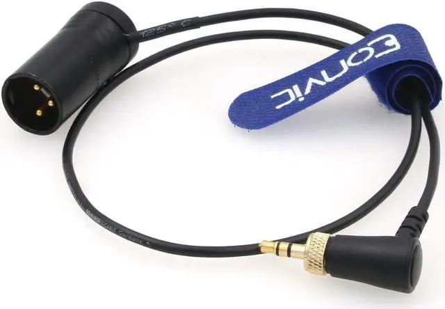 Alt view image 5 of 5 - Eonvic 3.5mm Locking to Low Profile 3 Pin XLR Male Plug with Screws Aluminum Metal Cover Audio Cable for Sennheiser