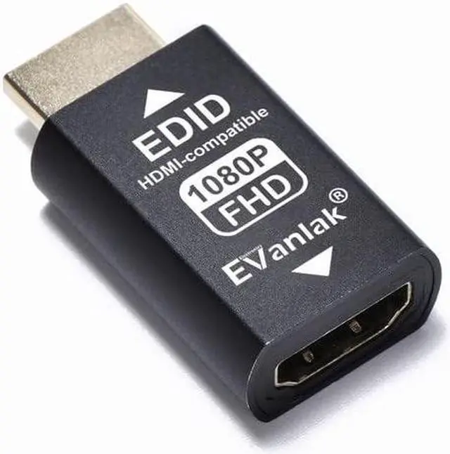 Alt view image 3 of 5 - EVanlak Hdmi Edid Emulator Passthrough Eliminated Emulator Adapter 3rd Generrtion Work with Mac Thunderbolt to HDMI Switches/Extender/AV Receiver/Video Splitters -1920X1080@59hz-3pack