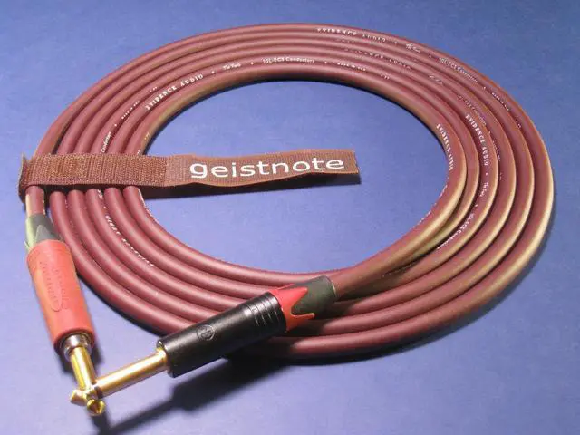 Alt view image 2 of 2 - Evidence Audio Geistnote's Forte Instrument Cable with Neutrik Silent Plug and Gold Connectors 10 Ft (3 M) ~ Straight to Straight