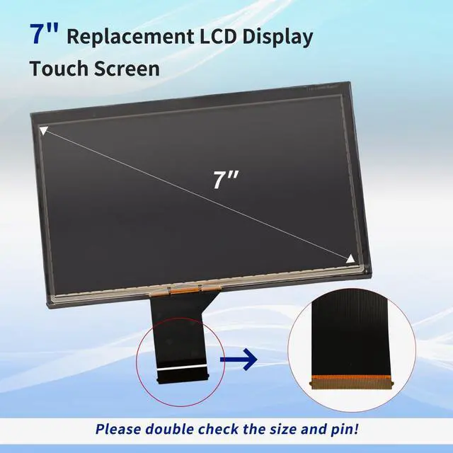 Alt view image 5 of 5 - Getfarway 7" Inch Replacement Uconnect VP2 LCD Monitor Display with Touch Screen Navigation Digitizer Fit for Jeep Compass 2017 2018 2019 2020 Replace# TDO-WXGA0700K00033-V2 TDO-WXGA0700K00057-V1