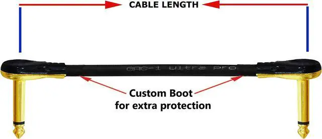 Alt view image 5 of 5 - WORLDS BEST CABLES 5 Units - 9 Inch - Gotham GAC-1 Ultra Pro - Low-Cap (21pF/ft) Guitar Bass Effects Instrument, Patch Cable & Gold (6.35mm) Low-Profile R/A Pancake Type Connectors - Custom Made