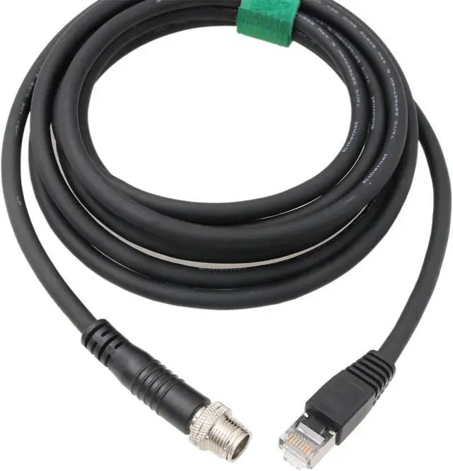 Alt view image 2 of 5 - HangTon Ethernet Cable for Cognex Basler Baumer Camera Sensor GigE Vision Application High Speed Network M12 8 Pin X-Coding to RJ45 Cat 6A 16.4ft