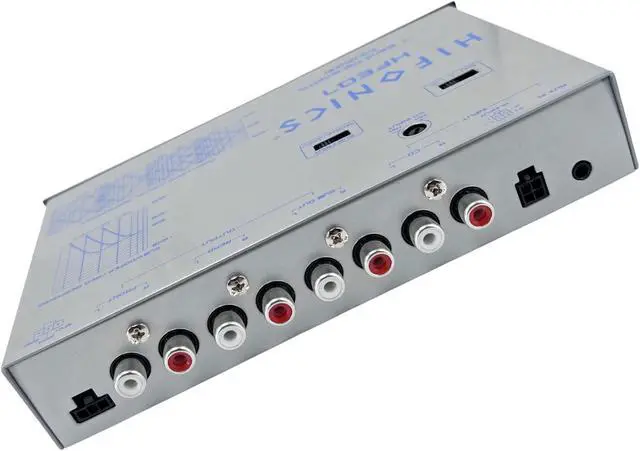 Alt view image 4 of 5 - Hifonics HFEQ7 7-Band 9 Volts 1/2 DIN Pre-Amp Car Audio Graphic Equalizer with Front 3.5mm Auxiliary Input, Rear RCA Auxiliary Input and High Level Speaker Inputs Black