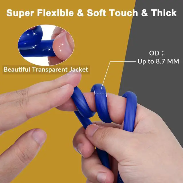 Alt view image 2 of 5 - HiFind 4 Gauge 4 AWG 50 Ft Blue Power/Ground Wire Cable, True Spec Transparent Flexible Soft Touch Welding Battery Cable for Car Audio, Speaker, Solar, Marine, Generator, Automotive, RV