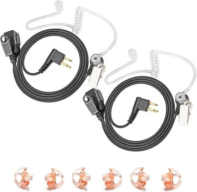 Main image of HYS 2 Way Radio Headset Law Enforcement Earpiece and Mic with Soft Silicone Ear Buds Medium Earmold for Motorola RDM2070d CP200