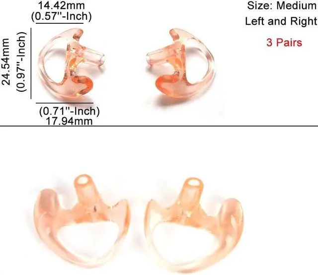 Alt view image 2 of 5 - HYS 2 Way Radio Headset Law Enforcement Earpiece and Mic with Soft Silicone Ear Buds Medium Earmold for Motorola RDM2070d CP200