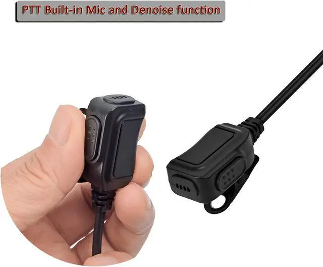 Alt view image 5 of 5 - HYS 2 Way Radio Headset Law Enforcement Earpiece and Mic with Soft Silicone Ear Buds Medium Earmold for Motorola RDM2070d CP200