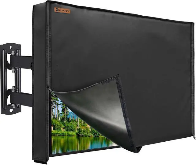 Main image of IC ICLOVER Outdoor TV Cover 40 Inch, 600D Heavy Duty Waterproof & Weatherproof TV Protector with Zipper Access & Roll-up Front Flap with Bottom Cover, Television Enclusure for Outside Flat Screen TV