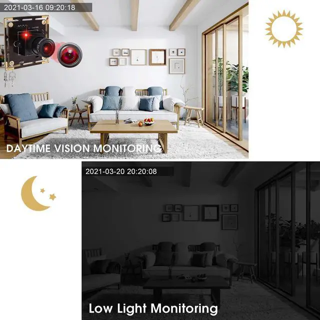 Alt view image 3 of 5 - 960P Low Light USB Camera Module for Computer Mini UVC USB2.0 Webcam Board 1.3megapixel 0.01Lux Low Illumination USB with Camera AR0130 3.6mm Lens PC Lightburn Camera for Raspberry Pi Laptop Opencv