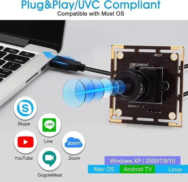 Alt view image 5 of 5 - 960P Low Light USB Camera Module for Computer Mini UVC USB2.0 Webcam Board 1.3megapixel 0.01Lux Low Illumination USB with Camera AR0130 3.6mm Lens PC Lightburn Camera for Raspberry Pi Laptop Opencv