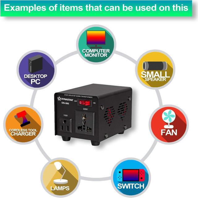 Alt view image 5 of 5 - Dynastar Step Up & Step Down Voltage Converter and Transformer, 110-220 to 220-240 Volts; Heavy Duty, Extra Durable Lifetime Coil, 5-Year-Warranty, 300 Watts