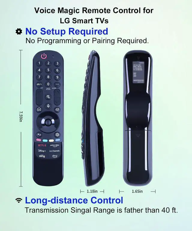 Alt view image 2 of 5 - JISOWA Voice Magic Remote Control Universal for LG Smart TV OLED55B2AUA OLED48C2AUA OLED65B3PUA OLED83M3PUA 55QNED80URA 86QNED80ARA 86QNED85UQA 43UQ8000AUB 55UR8000AUA 32LQ630BPUA Replacement