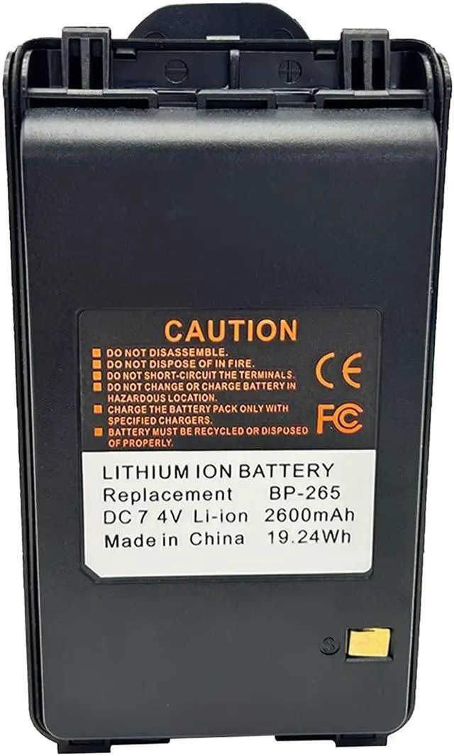 Alt view image 2 of 4 - Fascinatacc 2 Pack BP-265 BP-265li Li-ion Battery 2600mAh Replacement for IC-V80 IC-V80E IC-U80E IC-F3001 IC-F3002 IC-F4001 IC-F3003 IC-F4003 IC-T70A IC-T70E IC-S70 Radio with Belt Clip BP-264
