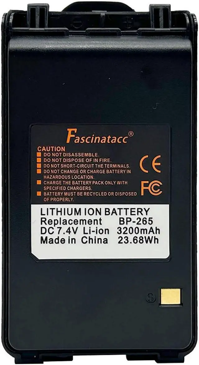 Alt view image 3 of 5 - BP265 BP-265 3200mAh Li-ion Battery Replacement for Portable Radio IC-T70A IC-T70E IC-V80 IC-V80E IC-F3001 IC-F4001 IC-F3002 IC-F3004 F3101D F3103D F4101D F4103D IC-F4002 IC-F3003 IC-F4003 BP-264