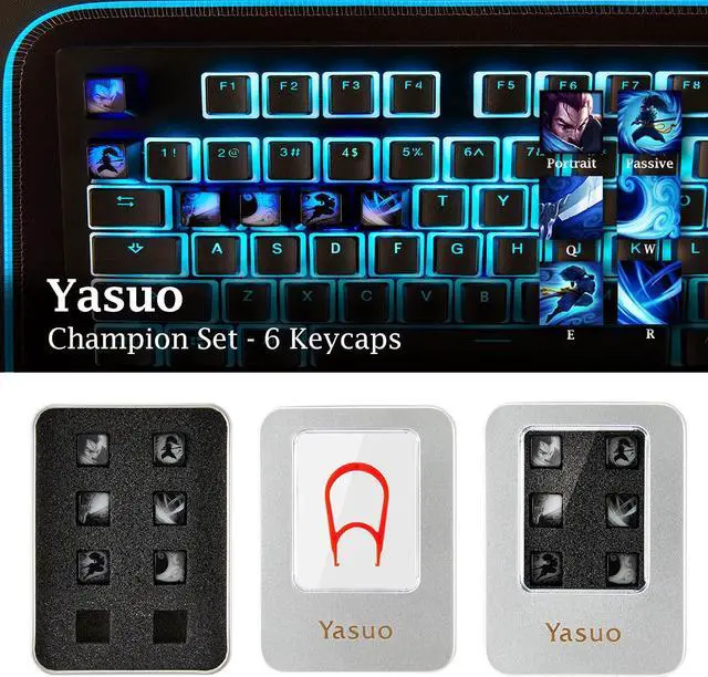 Alt view image 5 of 5 - League of Legends Custom Keycaps (Champion Lulu) - Laser Engraved with Each Champion's Portrait, Passive, and Skills. Fit with Any Mechanical Keyboard. League of Legends Gift for Gamers