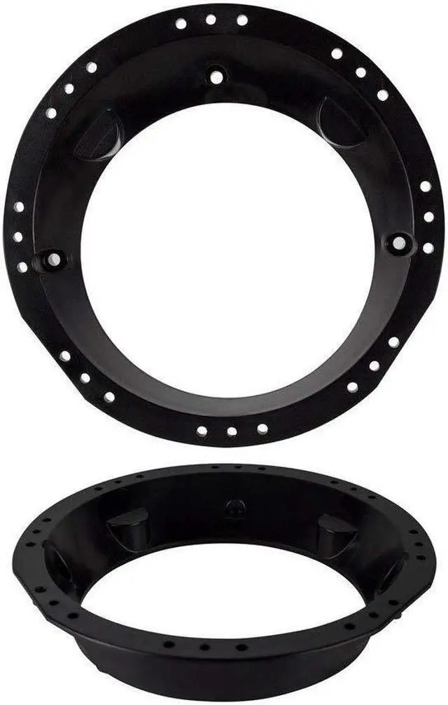 Alt view image 3 of 5 - For 98-13 Harley Speaker Bundle: 2 x Kicker 6-3/4" Inch 600 Watt CS-Series Black Car Audio Coaxial Speakers, Speaker Mounting Rings For Motorcycles, Enrock 50 Ft 16G Speaker Wire