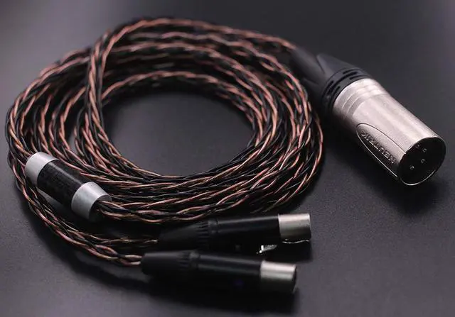 Alt view image 2 of 5 - KK Cable C-DF HiFi Replacement for LCD-2 LCD-3 LCD-4 LCD-X LCD-XC etc. Headphones, 4-pin XLR Balanced Male, Replacement Audio Upgrade Cable. C-DF (2M(6.5ft))