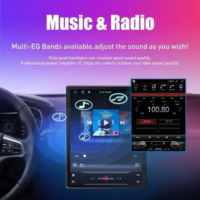 Alt view image 5 of 5 - Kunfine Tesla Style Car Android Navigation Stereo GPS Radio Reverse Camera Display 9.7" IPS Touchscreen Headunit Tablet Pad Media Player for Chevrolet Cruze 2009-2015, if Applicable Quad Core 1G+16G