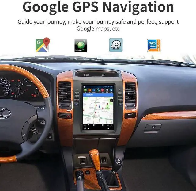 Alt view image 4 of 5 - Large Touch Screen Navigation for Toyota Prado Lexus GX470 2002-2009, RAM2G+ROM 32G 10.4 inch Android 13 Car Stereo Radio Wireless Apple Carplay Android Auto Tesla Screen Music Player