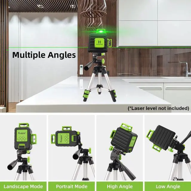Alt view image 2 of 5 - Huepar TPD05 19.7" Lightweight Aluminum Tripod-Mini Portable Adjustable Tripod for Laser Level and Camera, with 3-Way Flexible Pan Head and Bubble Level, Quick Release Plate with 1/4"-20 Screw Mount