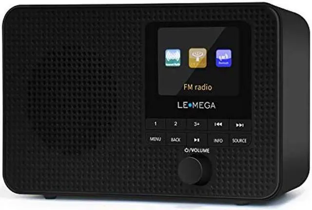 Main image of LEMEGA IR1 Portable WiFi Internet Radio,FM Digital Radio,Bluetooth Speaker,Dual Alarms Clock,Sleep Snooze Timer,40 Presets, Headphone-Output,Colour Display,Batteries or Mains Powered  Black Finish