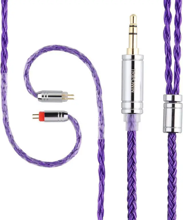 Alt view image 2 of 5 - Linsoul Tripowin Zonie IEM Cable (2pin-0.78mm, 3.5mm, Violet) + TANGZU Tang Sancai Eartips(S+M+L-3pairs)