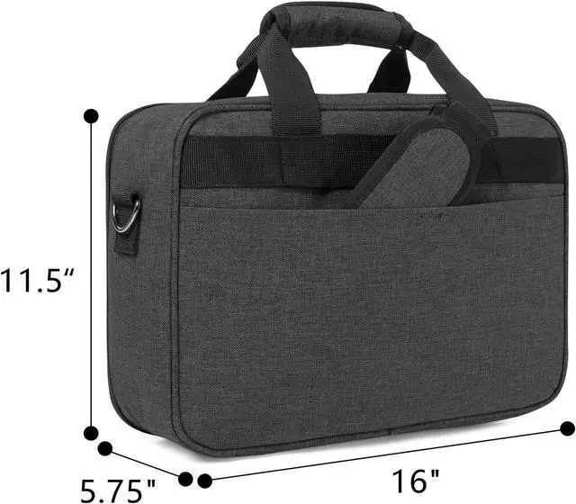 Alt view image 5 of 5 - Luxja Projector Case, Projector Bag with Protective Laptop Sleeve, Projector Carrying Case with Accessories Pockets, Large(16 x 11.5 x 5.75 Inches), Black