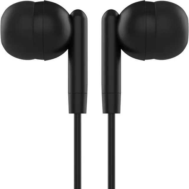 Alt view image 4 of 5 - Maeline Bulk Earbuds 100 Pack Stereo Headphones Ideal for K-12-College Classrooms, Library, Travel, Gym, Museum, 3.5mm Plug, Tangle-Free Wired Earbuds for Phone, Tablet, Computer, Laptop, Jet Black