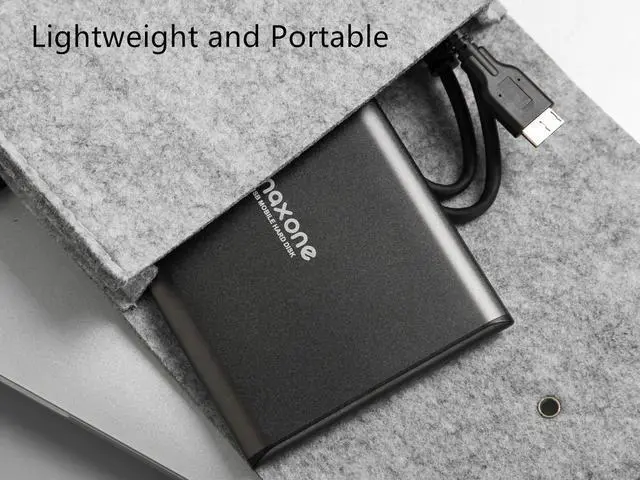 Alt view image 3 of 5 - Maxone 500GB Ultra Slim Portable External Hard Drive HDD USB 3.0 Compatible with PC, Laptop, Charcoal Grey