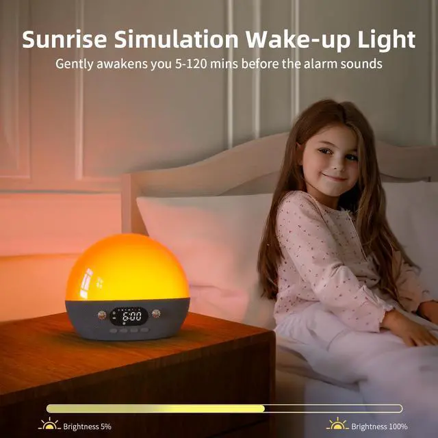 Alt view image 2 of 5 - MOMILLA Sunrise Alarm Clock- Bluetooth Speaker with Smart Alarm Clocks for Bedrooms, Alexa & APP Control, 11 White Noise Sound Machine, Sunset Night Light Wake up Light for Kids& Heavy Sleepers