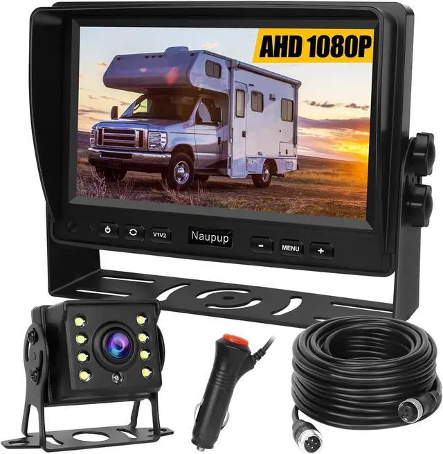 Main image of Backup Camera AHD 7'' 1080P Reverse Rear View Back up Cameras System Kit Monitor with HD Night Vision Waterproof IP69K DIY Guide Line Vehicle Backup Camera for Trucks/RV/Trailer/Van/Bus/Skid Steer.