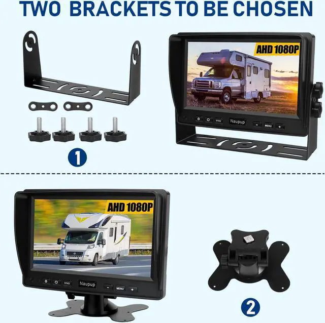 Alt view image 3 of 5 - Backup Camera AHD 7'' 1080P Reverse Rear View Back up Cameras System Kit Monitor with HD Night Vision Waterproof IP69K DIY Guide Line Vehicle Backup Camera for Trucks/RV/Trailer/Van/Bus/Skid Steer.