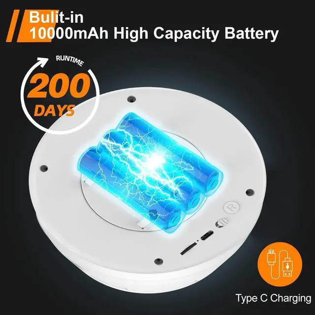 Alt view image 5 of 5 - 2K Hidden Camera Smoke Detector - Spy Camera for Home Security with Night Vision Motion Detection - 10000mAH Rechargeable Wireless PTZ Surveillance Baby Dog Pet Monitor - 200 Days Battery Power