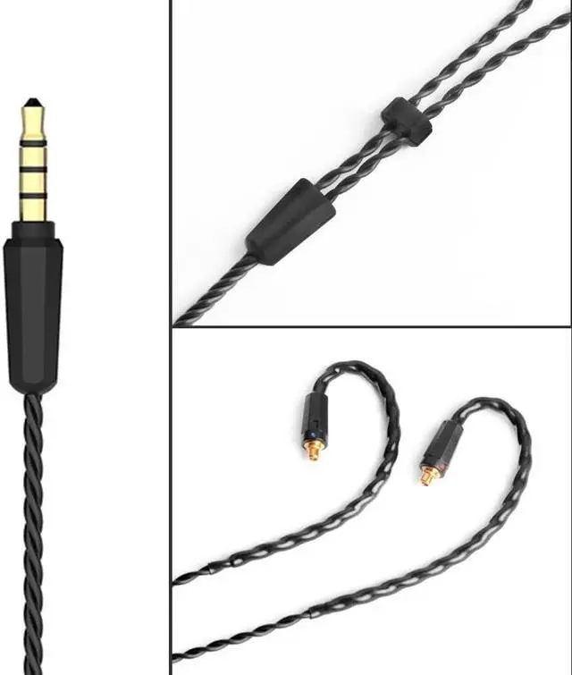 Alt view image 2 of 5 - okcsc MMCX Headphone Cable 3.5mm Plug 4-Level Stereo Earphone Upgrade Cables for shure se215 se215 se315 se425 se535 se846 ue900s westone w80 with Mic 4FT