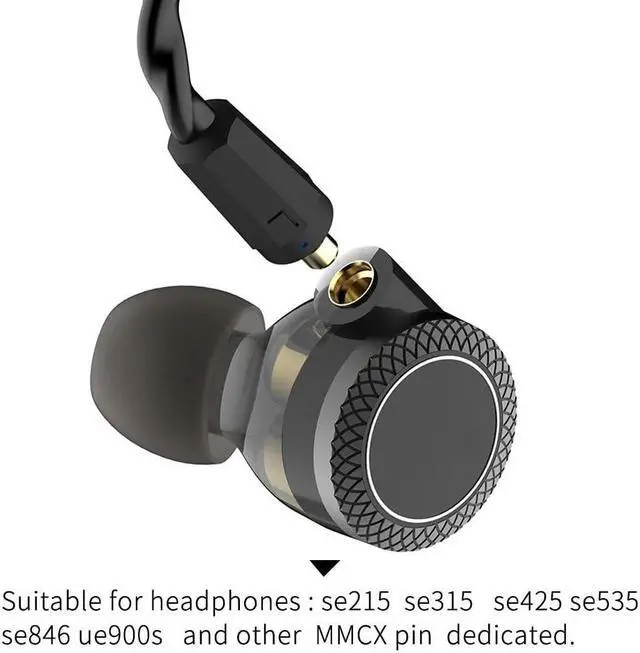 Alt view image 4 of 5 - okcsc MMCX Headphone Cable 3.5mm Plug 4-Level Stereo Earphone Upgrade Cables for shure se215 se215 se315 se425 se535 se846 ue900s westone w80 with Mic 4FT