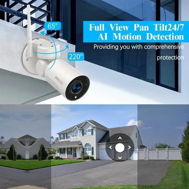 Alt view image 2 of 5 - {PTZ Security Camera Outdoor} 5X Optical Zoom 1080P Camera System, Wireless IP Cam, Easy to Set Up 360 Camera WIFI Camera, Compatible Wireless Camera System NVR, 2-Way Audio, IP66, Color Night Vision
