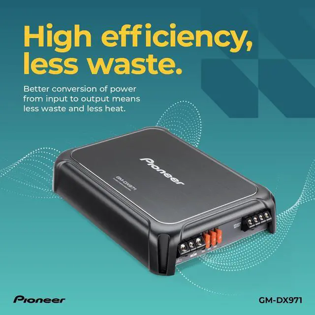 Alt view image 3 of 5 - Pioneer GM-DX971 Monoblock Car Amplifier  2400W Max, Efficient Class D, Bass Boost Control, Remote Bass Knob Included, Hi-Res Certified, Gold terminals, Powerful bass Output, Remote knob